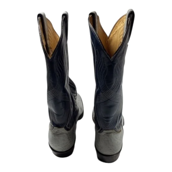 Tony Lama Cowboy Boots Men’s Western Gray Leather with Black Shaft Size 10.5 - Picture 14 of 14